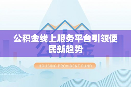 南湖公积金线上服务平台引领便民新趋势