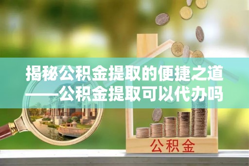 南湖揭秘公积金提取的便捷之道——公积金提取可以代办吗？