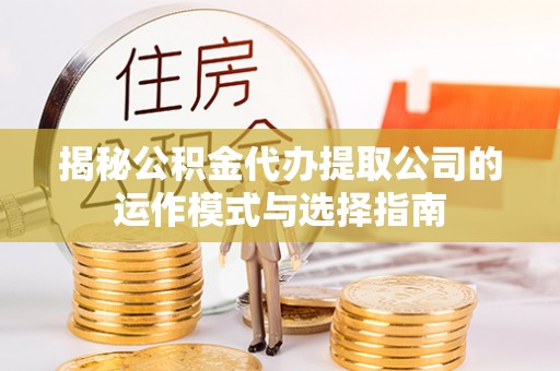南湖揭秘公积金代办提取公司的运作模式与选择指南