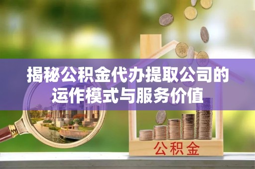 南湖揭秘公积金代办提取公司的运作模式与服务价值