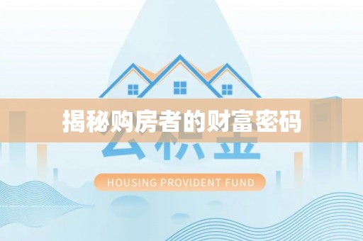南湖揭秘购房者的财富密码