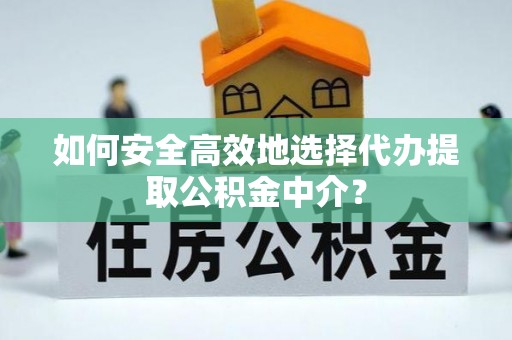 南湖如何安全高效地选择代办提取公积金中介？