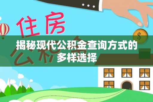 南湖揭秘现代公积金查询方式的多样选择