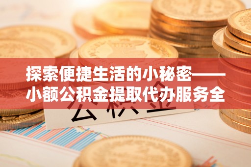 南湖探索便捷生活的小秘密——小额公积金提取代办服务全解析