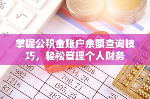 南湖掌握公积金账户余额查询技巧，轻松管理个人财务