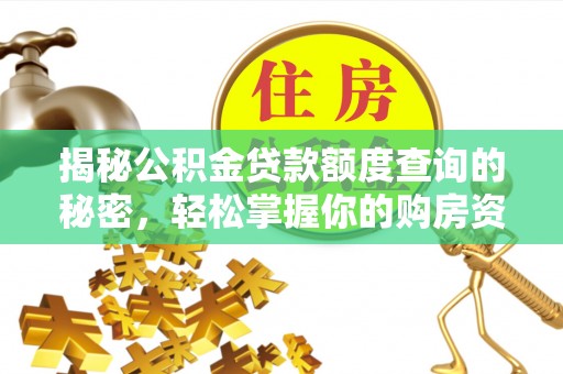 南湖揭秘公积金贷款额度查询的秘密，轻松掌握你的购房资金
