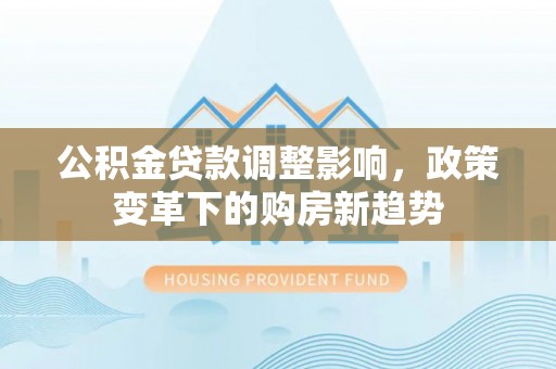 南湖公积金贷款调整影响，政策变革下的购房新趋势