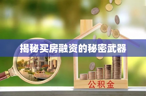 南湖揭秘买房融资的秘密武器
