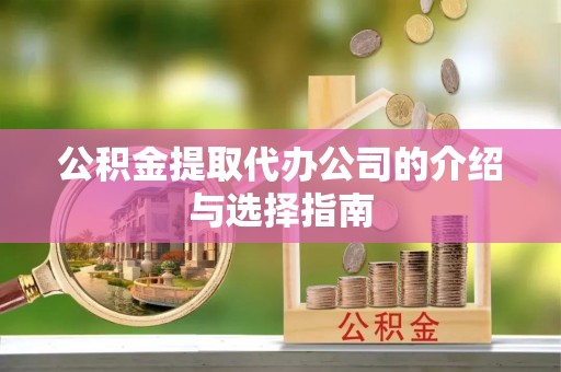 南湖公积金提取代办公司的介绍与选择指南