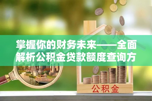 南湖掌握你的财务未来——全面解析公积金贷款额度查询方法