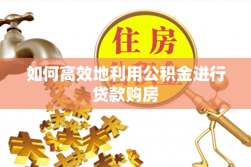 南湖如何高效地利用公积金进行贷款购房